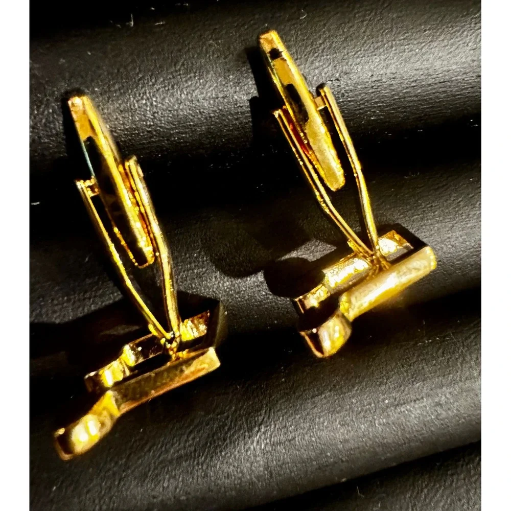 Vintage Gold Tone Cufflinks Musical Eighth Note Music Song Band Jazz Tux Classic